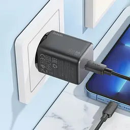 МЗП Hoco N40 Mighty 1C PD20W + Type to Lightning Black - мініатюра 4