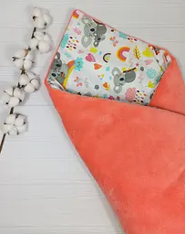 Плед для немовлят із знімним утеплювачем та подушка a.l.babybox Коали на веселці Помаранчевий - мініатюра 2