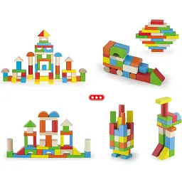 Дерев'яні кубики Viga Toys Кольорові блоки 80 шт. (50333) - мініатюра 4