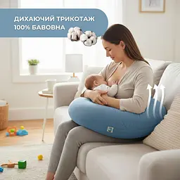Подушка для вагітних і годування IDEIA SeiDesign 30x190 трикотаж з ґудзиком м'ята - мініатюра 2