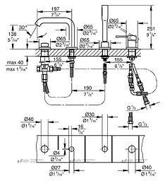 Змішувач для ванни Grohe Essence 19578001, Хром - мініатюра 2