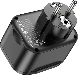 Мережевий зарядний пристрій Hoco NS3 Multifunctional socket (1C2A PD20W) Black - мініатюра 2
