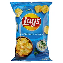 Чипси Lay's зі смаком сметани і зелені 60 г (920458)