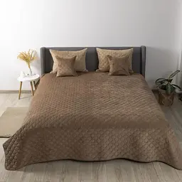 Покрывало ТЕП евро Velour Ромб круглый 4-00517-22385 220х240 см капучино - миниатюра 4