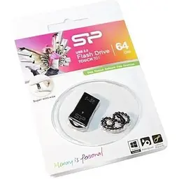 Флеш накопичувач USB 64Gb Silicon Power Touch T01 чорний USB 2.0 (SP064GBUF2T01V1K)