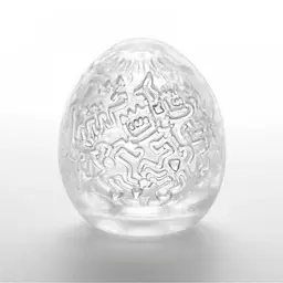 Мастурбатор-яйце Tenga Keith Haring Party Egg, 5х4.5 см (білий) - мініатюра 3