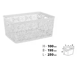 Корзина Violet House Ажур White, 5 л, білий (0501 №1 Ажур W б/кр. 5 л) - мініатюра 2