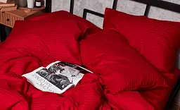 Набір наволочок Moon&Star Satin Stripe Stripe Red 70х70 см 2 шт - мініатюра 2