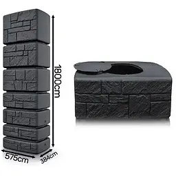 Ємність для збору дощової води Prosperplast Tower Stone 350 л антрацит - мініатюра 4