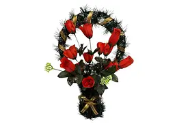 Корзина з квітами E.M.F №2 "Тюльпан" 56х37см червоний