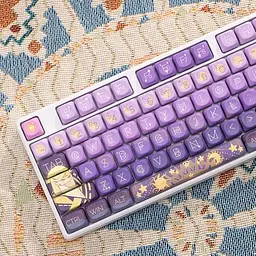 Набір кейкапів PBT MOA-Starry River Dream / Compatible with Cherry MX Switch, Gateron, TTC, Clones, Фіолетовий - мініатюра 4