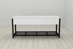 Банкетка з ящиком Ferrum-decor Дрейк 2 550x1200x400 метал Чорний ДСП Білий 16 мм (FRD-103066) - мініатюра 3