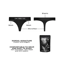 Трусики-стрінги з кишенею для вібратора Dorcel Panty Lover, S (чорний) - мініатюра 5