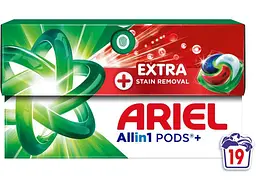Капсули для прання ARIEL 19шт Pods+ All-in-1 Extra Stain Removal Екстрасила виведення плям