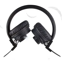 Бездротові Bluetooth стерео навушники гарнітура чорні NIA з колонкою накладні - мініатюра 4