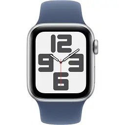 Apple Watch SE 2 2024 GPS 44mm Silver Aluminium with Denim Sport Band M/L MXER3