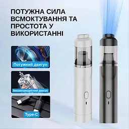 Автомобільний пилосос Yaoen 121 Brush 45W 3000mAh (YVCBU3045B 5392) Чорний - мініатюра 3