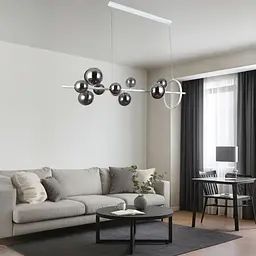 Сучасна люстра з 10 попелястими плафонами Levistella 918LP267-10 WH+BK - мініатюра 2