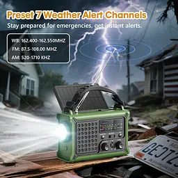 Аварійне радіо Raynic 12000 мА·год з ліхтарем, SOS і Power Bank - мініатюра 9