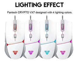 Игровая мышь Fantech VX-7 CRYPTO 60IPS, 15G, 800DPI White - мініатюра 4
