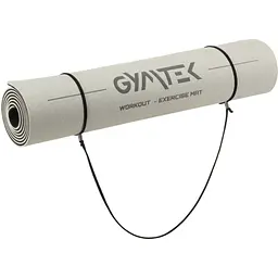 Килимок (мат) для фітнесу та йоги Gymtek Premium TPE 0,6см сіро-чорний - мініатюра 5