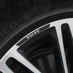 Емблема обода колеса Volvo 4 шт Алюміній наклейка на диски на скотчі Чорні - мініатюра 2
