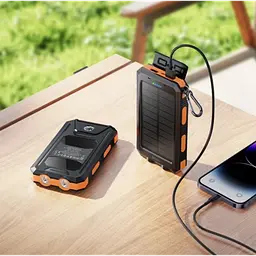 Зовнішній акумулятор Power Bank HOCO J164 Platinum Solar 8000 mAh 10 W, із сонячною панеллю та LED-ліхтариком - мініатюра 7
