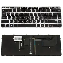 Клавіатура для ноутбука HP (EliteBook: 840 G3) rus сріблястий frame підсвічування клавіш з джойстиком