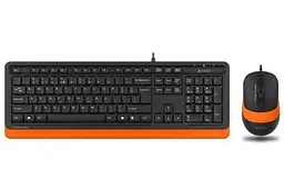 Комплект A4Tech Fstyler Sleek Multimedia Comfort F1010, чорний/помаранчевий, клавіатура+миша, USB (F1010-BO)