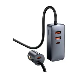 Зарядний пристрій Baseus 2xUSB-C + 2xUSB 120W + extension cord gray (CCBT-A0G) - мініатюра 2