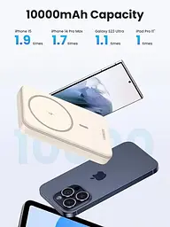 Зовнішній акумулятор Ugreen PB561 10000mAh 20W Magnetic Wireless Power Bank бежевий (25208) - мініатюра 5