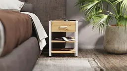 Тумба універсальна Ferrum-decor Вів'єн 1/2 50x41x40 білий ДСП Дуб Артізан 16мм (FRD-104129) - мініатюра 7