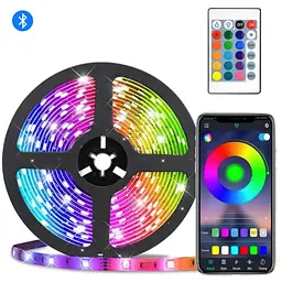 Світлодіодна стрічка різнокольорова з пультом та контролером rgb led strip 220v LED 5050 SMART Bluetooth