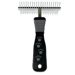 Гребінець-граблі TatraPet Dog Salon двосторонні з пластиковою ручкою 8 x 12.6 см 