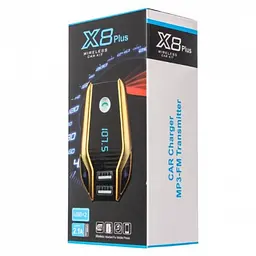 FM модулятор в машину трансмітер золотистий X8 Plus Bluetooth 2 USB AUX - мініатюра 5