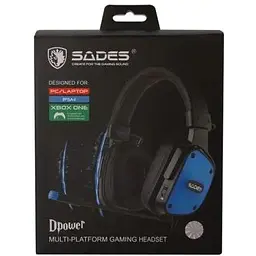 Гарнітура Sades SA-722 Dpower Black/Blue (sa722blj) - мініатюра 3