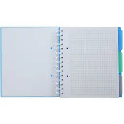 Зошит на пружині Buromax Classic В5 (170x205) 120 аркушів 3 розділювачі синій (BM.24355911-02) - мініатюра 2