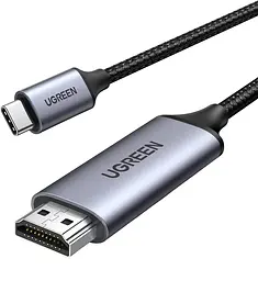 Кабель UGREEN MM 142 USB-C to HDMI Male to Male Cable Aluminum Shell 1.5 m (Gray Black)(UGR-50570) (UGR-50570)