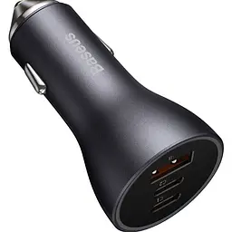 Автомобільний зарядний пристрій Baseus Golden Contactor Pro Triple Fast Charger Car Charger 65W U+C+C Dark Gray [CGJP010013] [77944] - мініатюра 4
