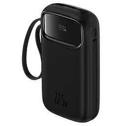 Портативний акумулятор Baseus Qpow2 Dual-Cable 20000 mAh 22.5W PPQD3-20 із 2 вбудованими кабелями C + L та дисплеєм чорний - мініатюра 2