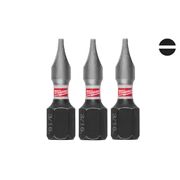 Біта SHOCKWAVE MILWAUKEE, SL1,2x6,5, 25мм, (3шт)
