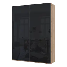 Шафа купе Doros G-Caiser Дуб Евок / Чорний 2 Скла / 3 частини 180х60х240 (80737751)