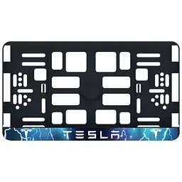 Рамка номера Tesla lightning під Американський номер 300х150 мм Кольоровий Логотип