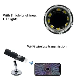 Wifi мікроскоп цифровий акумуляторний з 1000х кратним збільшенням KKMOON BW-1000, із записом фото / відео на смартфон (100678) - мініатюра 7