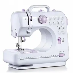 Швейна машинка міні з адаптером 220В та педаллю біла Yasm 505 12 в 1 Sewing Machine