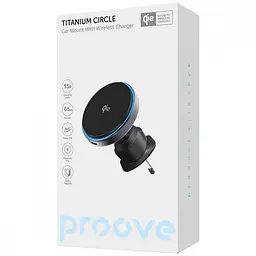 Автомобільний тримач з Бездротовим ЗП Proove Titanium Circle Qi2 15W - мініатюра 2