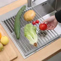 Решітка для сушіння посуду на мийку сіра 23*37 см Kitchen Drainboard - мініатюра 2