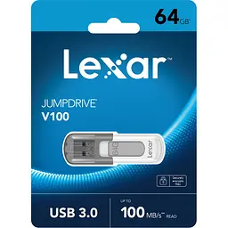 USB Флеш-накопичувач Lexar JumpDrive V100 64GB USB-А 3.2 (LJDV100-64GABGY) - мініатюра 4