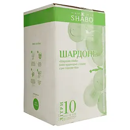 Вино Shabo Шардоне, біле, сухе, Bag-in-Box, 9,5-14%, 10 л - мініатюра 2