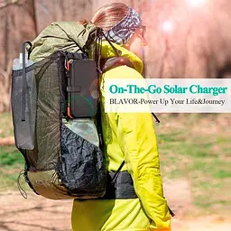 Зовнішній акумулятор на сонячній панелі 20000mAh PN-W12Pro Solar Power bank - мініатюра 3